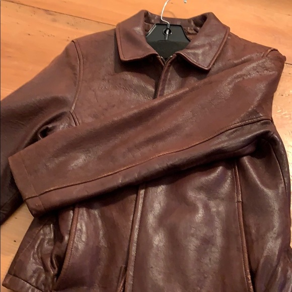 Leather Bomber Style Jacket - Picture 12 of 16
